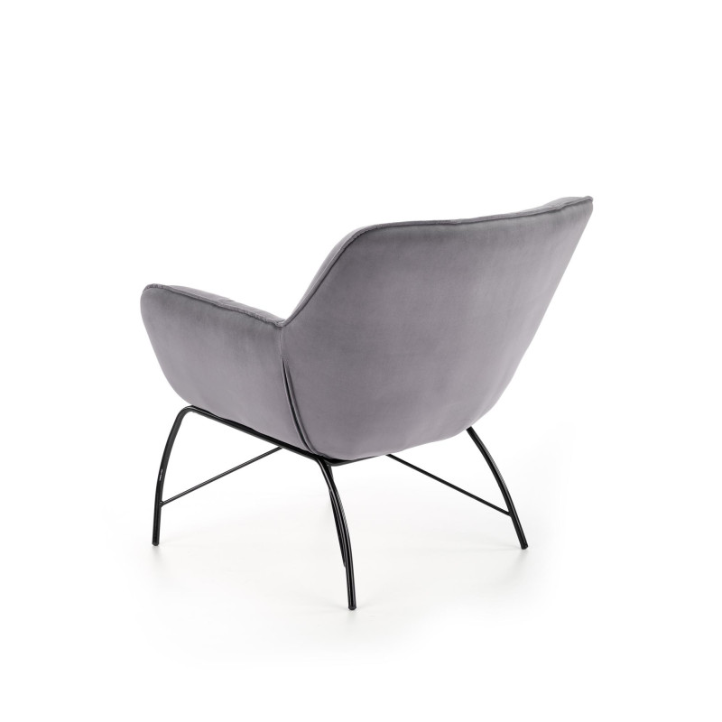 Fotel wypoczynkowy Juno popielaty z czarnymi nogami