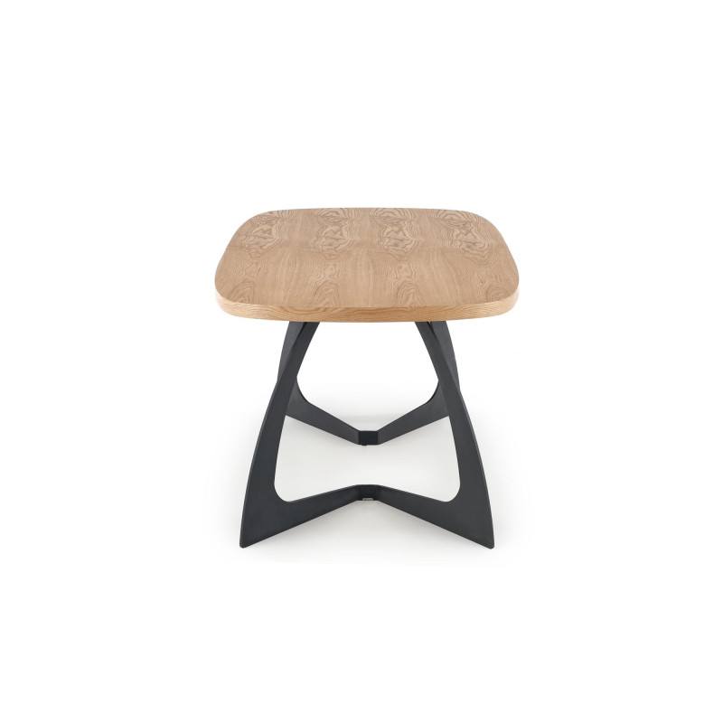 VELDON stół rozkładany, blat - dąb naturalny, nogi - czarny (2p