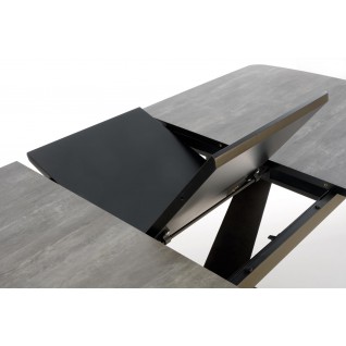 VINSTON stół rozkładany, blat - ciemny popiel / czarny, nogi -