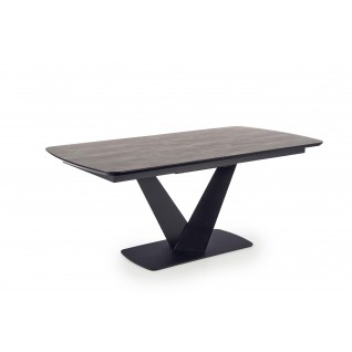 VINSTON stół rozkładany, blat - ciemny popiel / czarny, nogi -