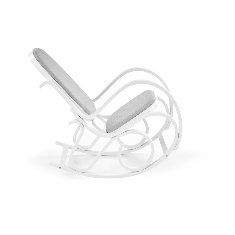 Fotel bujany Glacier popielaty z białymi nogami