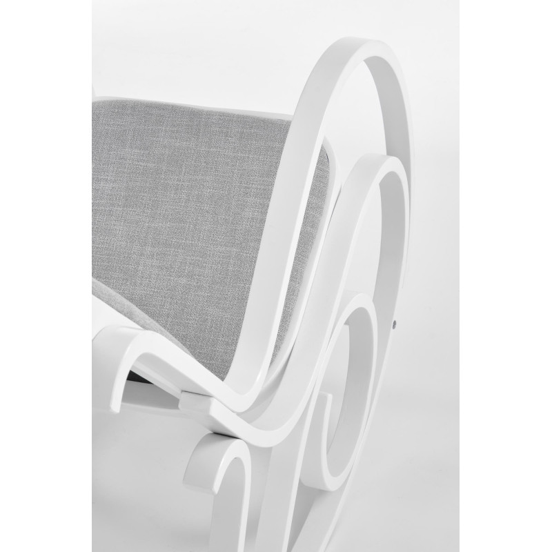 Fotel bujany Glacier popielaty z białymi nogami