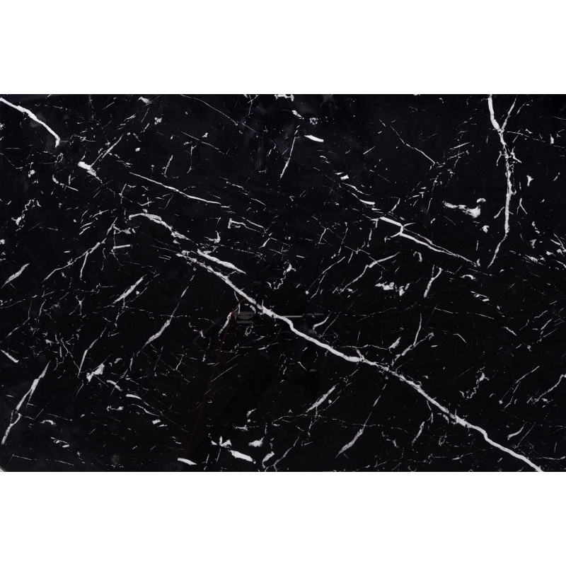 VERTIGO stół rozkładany, blat - czarny marmur, nogi - czarny