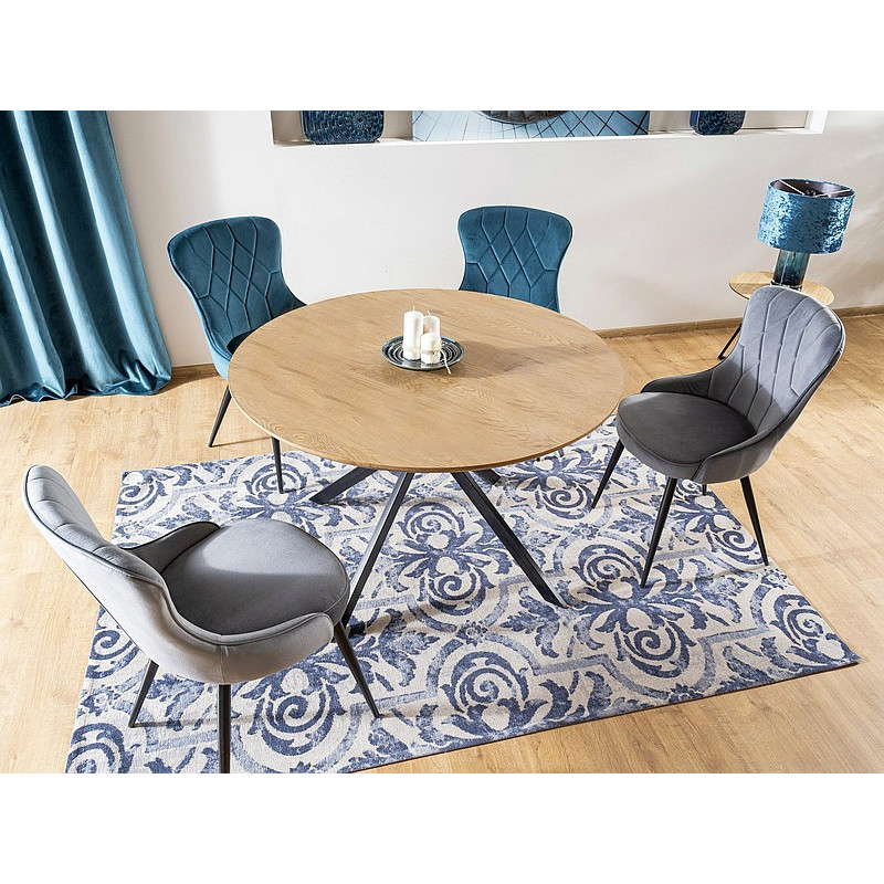 Okrągły stół Aster dąb/czarny mat stelaż FI120