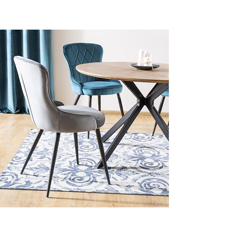 Okrągły stół Aster dąb/czarny mat stelaż FI120