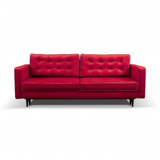 Czerwona sofa 3-osobowa rozkładana Tivoli
