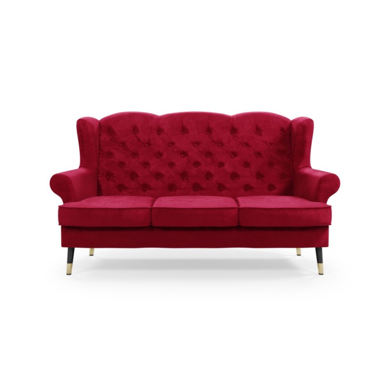 Czerwona pikowana sofa glamour Venice