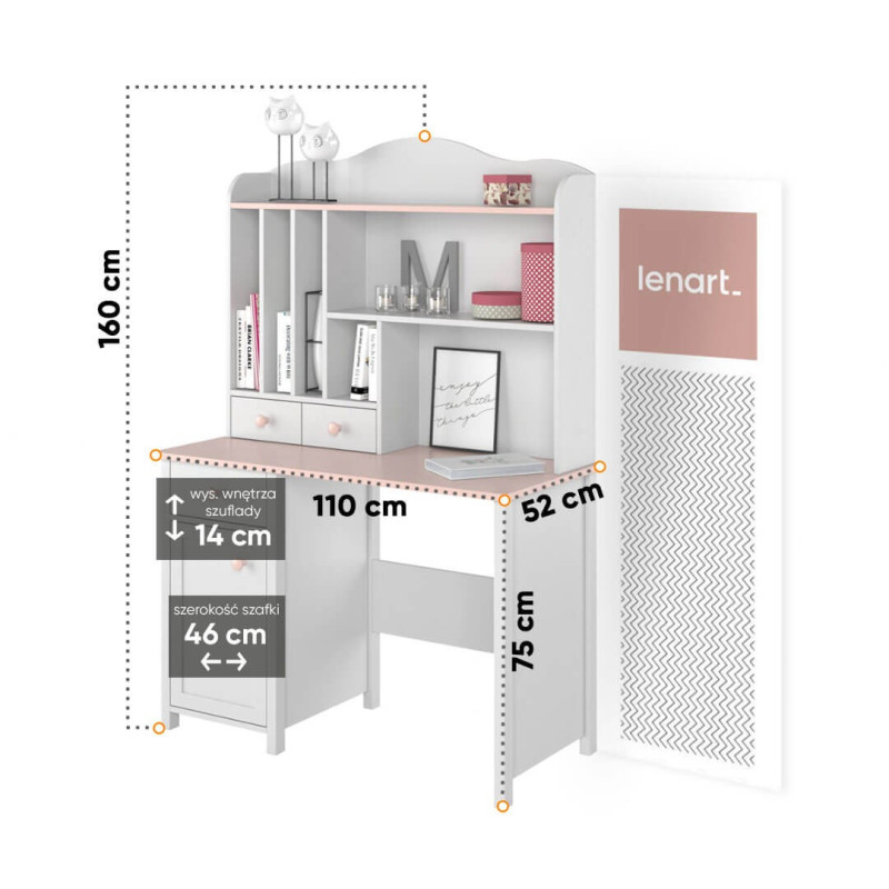 Biurko z nadstawką Luna Lenart Kolekcja Luna