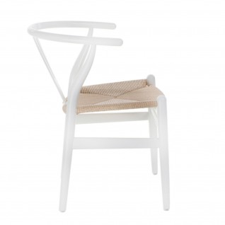 Krzesło Wicker Naturalne białe inspirowa ny Wishbone
