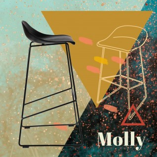 Krzesło barowe Molly czarne High