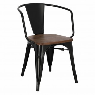 Krzesło Paris Arms Wood czarne sosna orz ech
