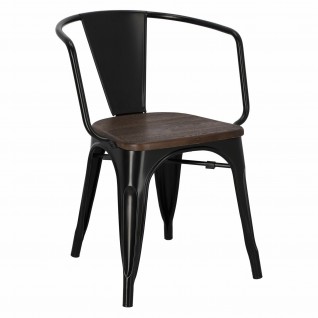 Krzesło Paris Arms Wood czarne sosna szc zotkowana