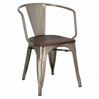 Krzesło Paris Arms Wood metal sosna szcz otkowana