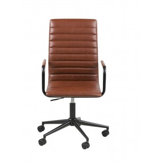 Fotel biurowy na kółkach Winslow brązowy