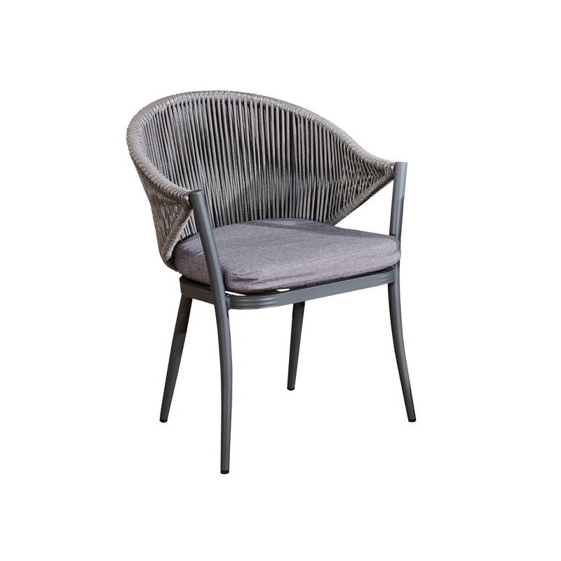 Aluminiowe krzesło BREVE z plecionej liny