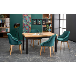 TIAGO stół rozkładany 140-220/80 blat: dąb craft, nogi: czarny TIAGO stół rozkładany 140-220/80 blat: dąb craft, nogi: czarny