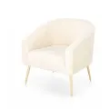 Minimalistyczny fotel wypoczynkowy Lux kremowy/naturalny