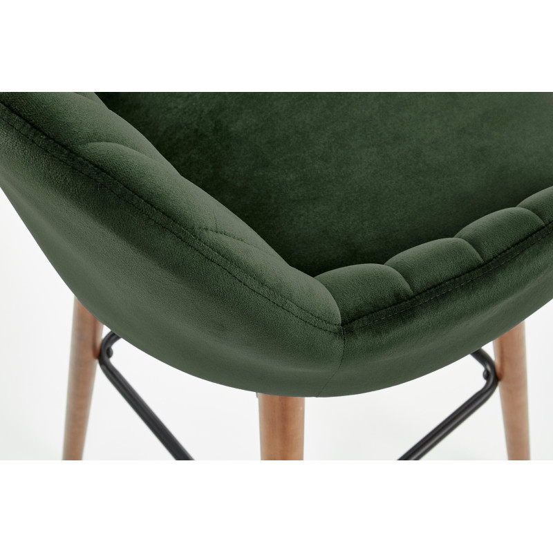 H93 hoker nogi - orzech, tapicerka - c. zielony (1p 1szt)