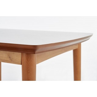 BARRET stół kolor blat - biały mat, nogi - dąb lefkas (90-190x80x75 cm) (1p 1szt)