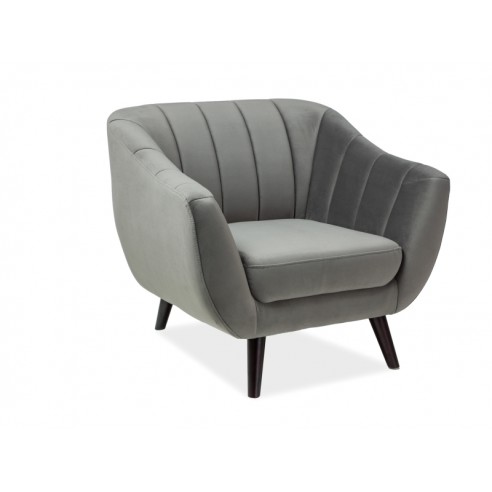 FOTEL ELITE 1 VELVET SZARY BLUVEL 14 / WENGE (T)