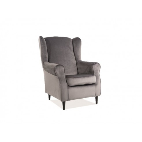 FOTEL BARON VELVET BEŻOWY BLUVEL 28 / WENGE