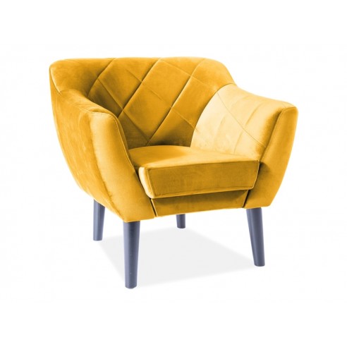 FOTEL KARO 1 VELVET KOLOR CURRY BLUVEL 68 / WENGE