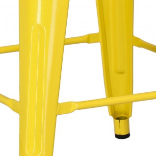 Stołek barowy Paris 66cm żółty inspirowany Tolix