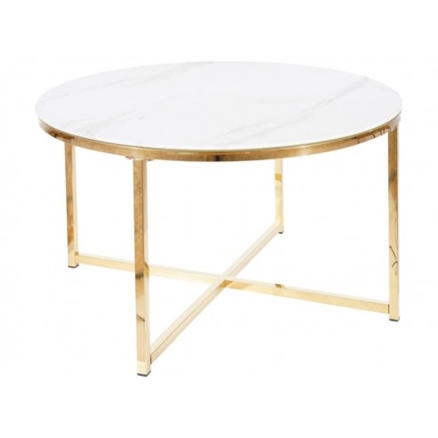 ŁAWA SALMA BIAŁY EFEKT MARMURU/ZŁOTY FI 80