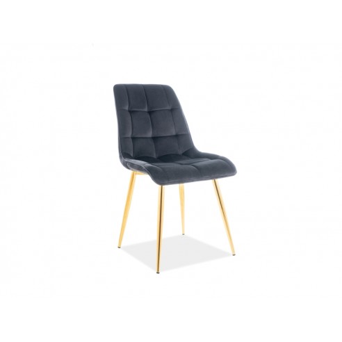KRZESŁO CHIC VELVET ZŁOTY STELAŻ/CZARNY BLUVEL 19