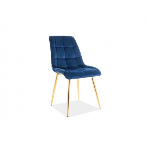 KRZESŁO CHIC VELVET ZŁOTY STELAŻ/GRANATOWY BLUVEL 86