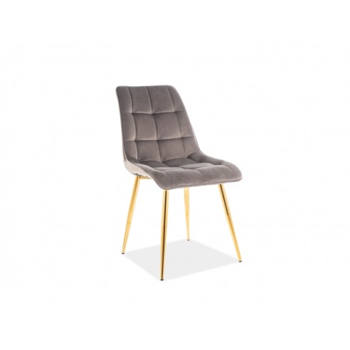 KRZESŁO CHIC VELVET ZŁOTY STELAŻ/SZARY BLUVEL 14