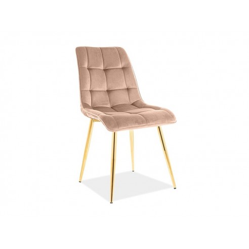 KRZESŁO CHIC VELVET ZŁOTY STELAŻ / BEŻ BLUVEL 28