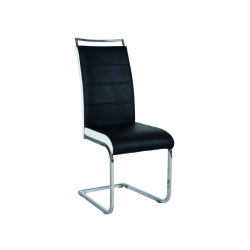 KRZESŁO H441 CHROM/CZARNY/BIAŁE BOKI EKOSKÓRA