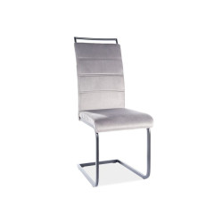 KRZESŁO H441 VELVET CZARNY STELAŻ/SZARY TAP. 93