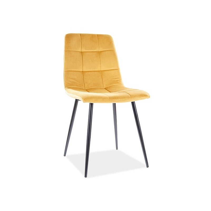 KRZESŁO MILA VELVET CZARNY STELAŻ/CURRY BLUVEL 68