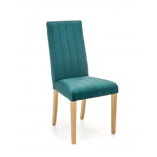 DIEGO 3 krzesło dąb miodowy / tap. velvet pikowany Pasy - MONOLITH 37 (ciemny zielony) (1p 2szt)