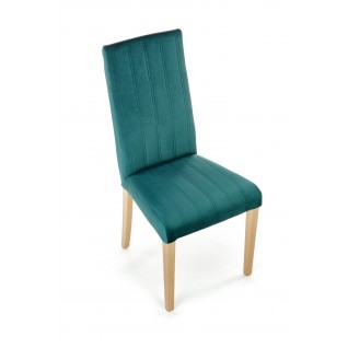 DIEGO 3 krzesło dąb miodowy / tap. velvet pikowany Pasy - MONOLITH 37 (ciemny zielony) (1p 2szt)