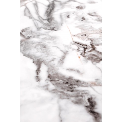 FORMOSA zestaw 2 ław, biały marmur / czarny