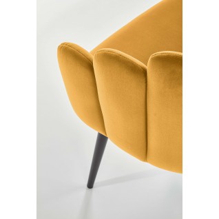 Krzesło tapicerowane Foxglove musztardowe