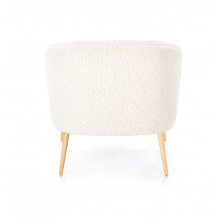 Minimalistyczny fotel wypoczynkowy Lux kremowy/naturalny