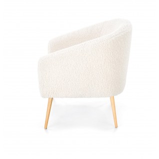 Minimalistyczny fotel wypoczynkowy Lux kremowy/naturalny
