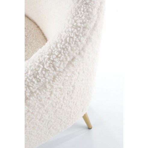 Minimalistyczny fotel wypoczynkowy Lux kremowy/naturalny