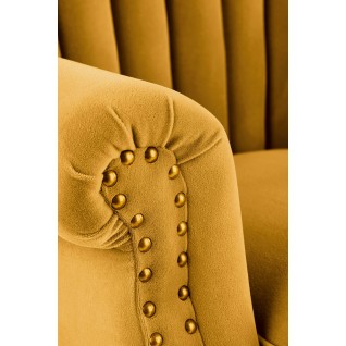 Fotel wypoczynkowy Valley musztardowy z giętymi nogami