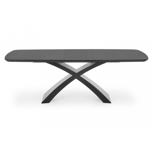 SILVESTRO stół rozkładany blat - ciemny popiel, noga - czarny