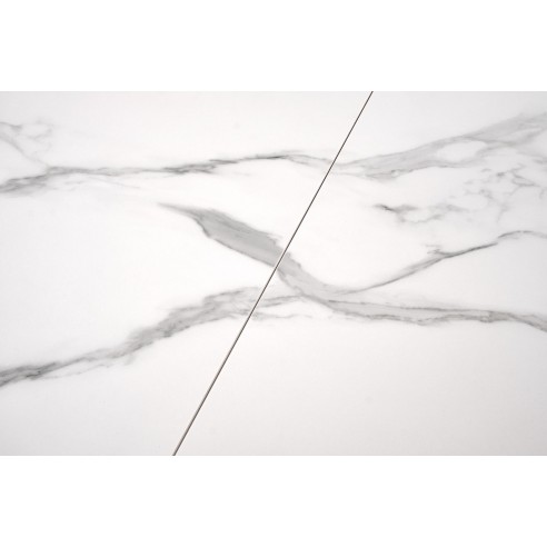 VIVALDI stół rozkładany blat - biały marmur, nogi - biały