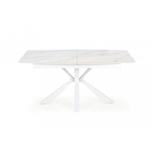 VIVALDI stół rozkładany blat - biały marmur, nogi - biały