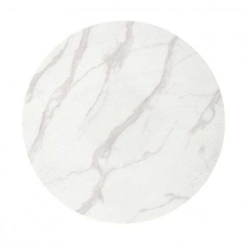 CASEMIRO stół blat - biały marmur, noga - złoty