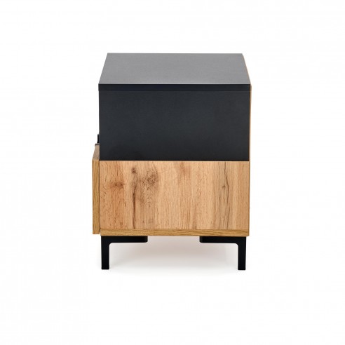 SILVIA szafka nocna, dąb wotan - czarny