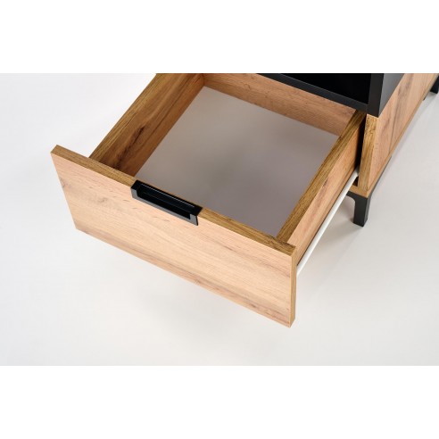 SILVIA szafka nocna, dąb wotan - czarny