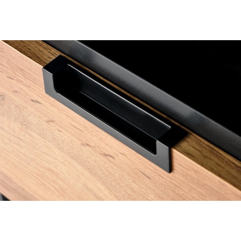 SILVIA szafka nocna, dąb wotan - czarny